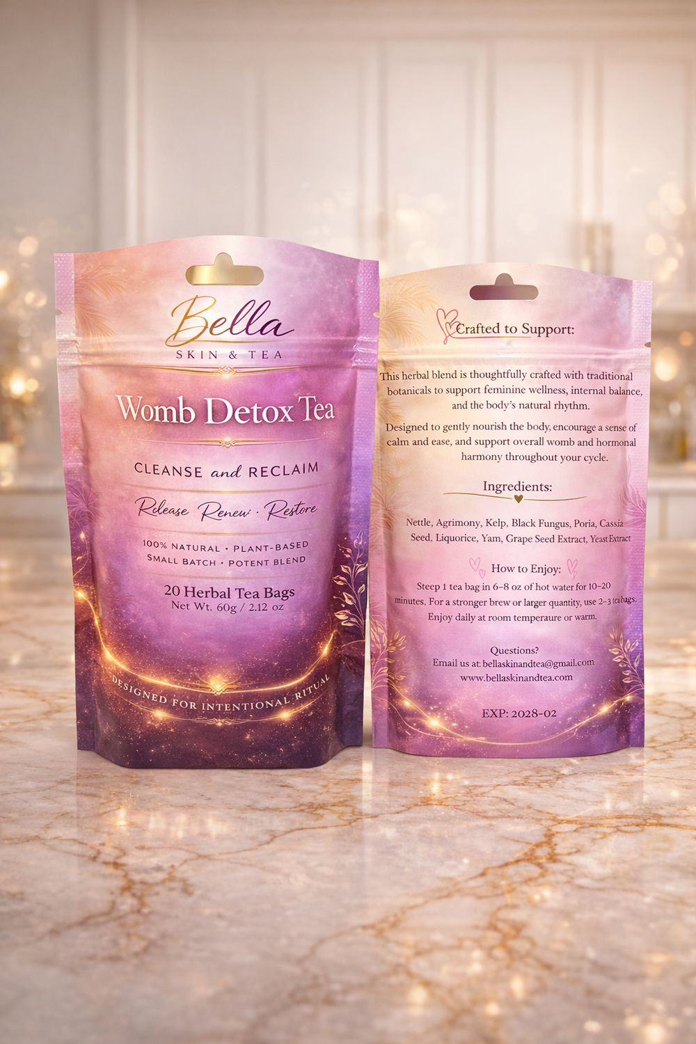 20 Tea bags - Womb Cleanse Tea - Natural Healing - Female Support - Womb Detox