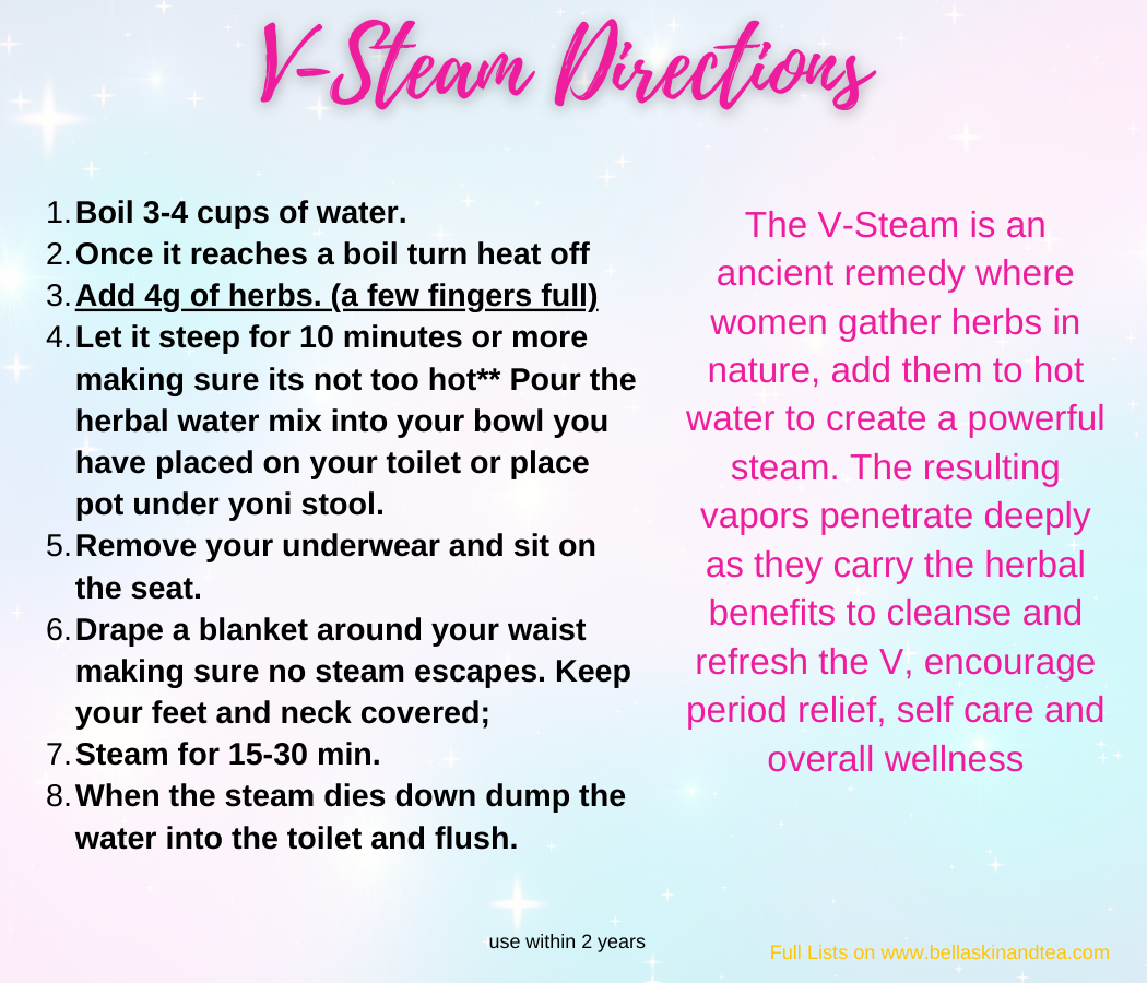 12+ Sessions - V-Steam Herbs - Rejuvenate - Female Support - Cleanse